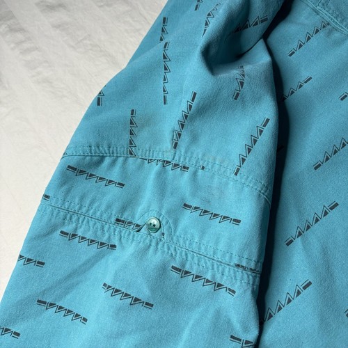 Vintage 80s Street Scenes Shirt Men's XL Turquoise Pullover Rad Beach California - 第 9/16 張圖片