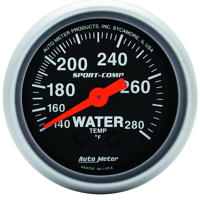 AutoMeter 3331 Sport-Comp Mechanisches Wassertemperatur-Dashboard-Gauge