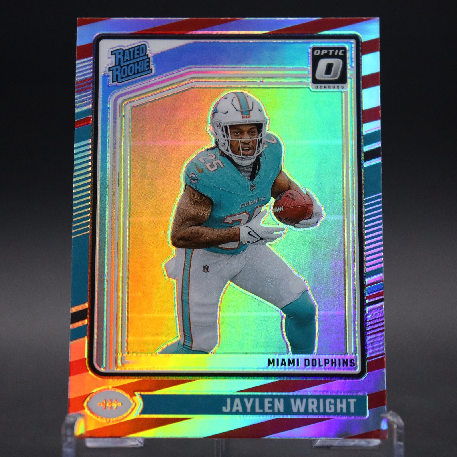 2024 Donruss Optic Football Jaylen Wright Freedom Prizm Rookie Card (RC) #249 SP
