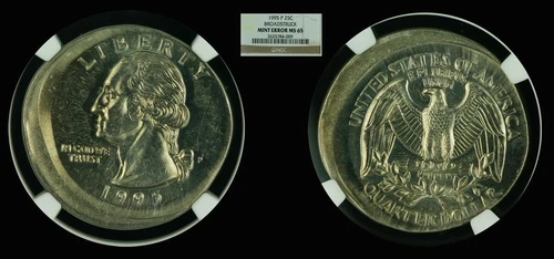 1995-P 25C NGC MS65  - Broadstruck (Washington Quarter Mint Error) 9