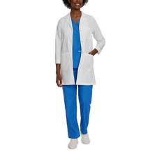 Landau Women's 3-Pocket Full-Length White Coat - 3155 FREE SHIPPING 