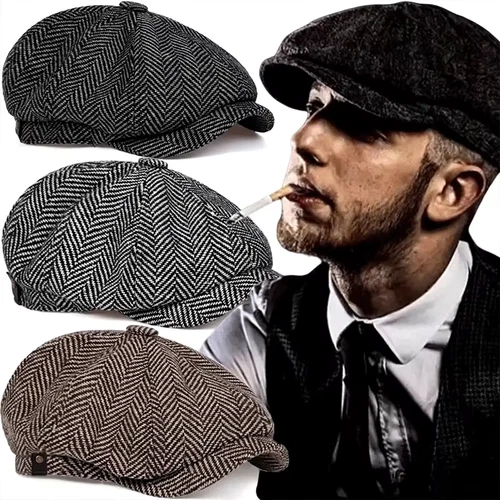 Béret Peaky Blinders en Tweed Rétro - Élégance Vintage pour Hommes et Femmes