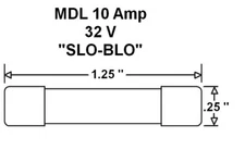 2 Pack, MDL 10 Amp 32V Glass Fuse, Slow Blow Time Delay, Slo-Blo, 10A 32 Volt