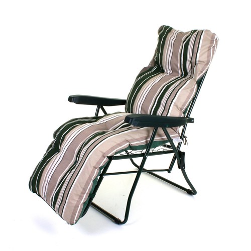 SUN LOUNGER LUXURY PADDED CUSHIONED RELAXER CHAIR OUTDOOR GARDEN PATIO