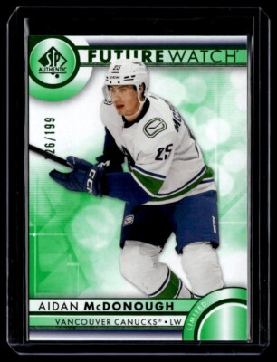 2023-24 SP Authentic Limited Green Future Watch #144 Aidan McDonough RC /199