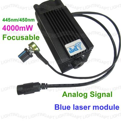 Analog Signal 445nm/450nm 4000mW/4W blue laser module 12V DIY CNC engraving
