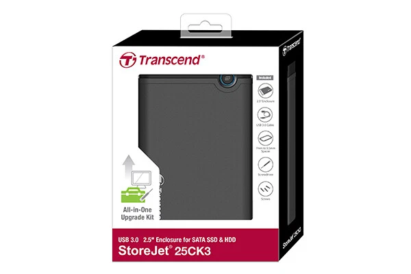 Transcend StoreJet 25CK3 2,5-Zoll-SATA-up USB 3.1 SSD- und HDD-Gehäuse-Kit - Bild 4 von 4