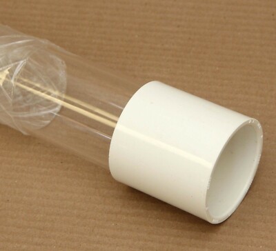 Clear acrylic Plexiglass  pipe 2'' 2 3/8'' OD fits standard 2'' PVC fittings 1 ft