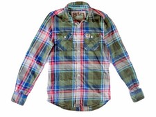 Superdry Lumberjack Twill Men's Designer Long-Sleeve Cotton Plaid Shirt - Small