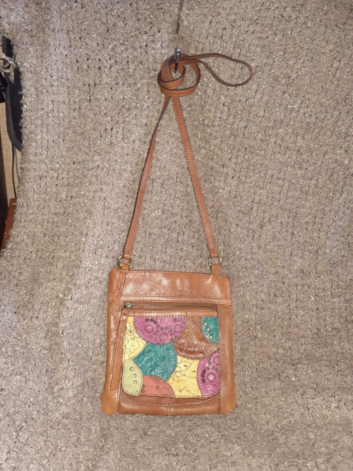 FOSSIL-Patchwork Leather Multicolor Crossbody-VIN… - image 1