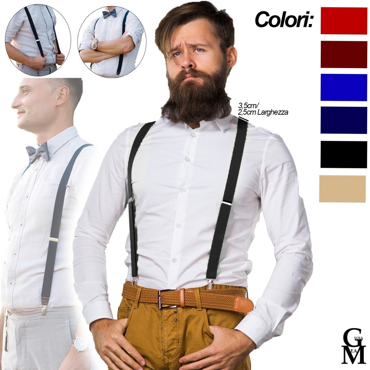 Bretelle Camicia Abbottonata Senza Cravatta Camicetta Mod Anni '60