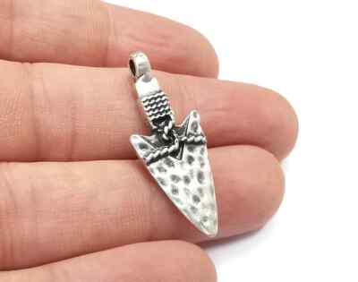 Arrow Spear Head Charms, Antique Silver Plated jewelry Accessories (36x13mm)