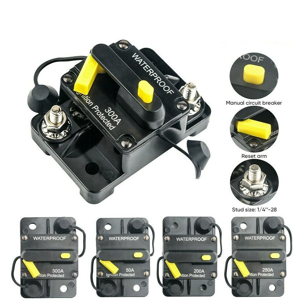 Auto Audio Miniatuur Stroomonderbreker 50A DC 12V-42V Inline