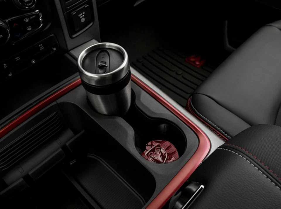 Posavasos para coche, posavasos para coche Ram 1500, accesorios Ram - plateados - goma Foto 3 de 3