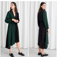 & Other Stories Asymmetrical Color Block Midi Dress Size EU 34 (Fits XS/S)