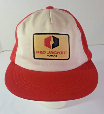 Red Jacket Pumps Snapback Hat Adjustable Vintage Red and White