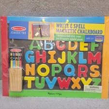 Melissa  Doug Classic Toy Write  Spell Magnetic Chalkboard  Alphabets