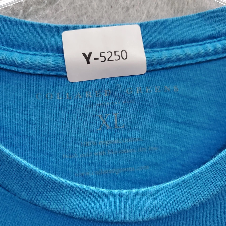 Camiseta con cuello verde para hombre XL azul trucha arco iris manga corta cuello redondo Foto 3 de 4