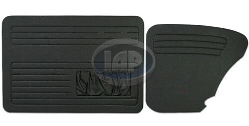 JUEGO PANEL PUERTA DELANTERA Y TRASERA NEGRO CON BOLSILLO VOLKSWAGEN T1 BUG BEETLE 1967-1977 Foto 2 de 2