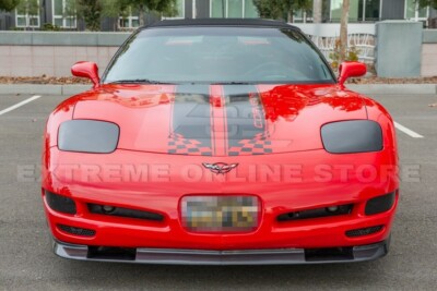Pair CARBON FIBER Front Headlight Covers Fits 97-04 Corvette C5