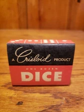 Box of 12 beautiful Vintage New old stock crisloid dice BLACK 5/8"