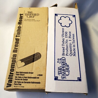 Set Of 2 Pampered Chef Bread Tubes Heart & Flower 1566 & 1560 NIB