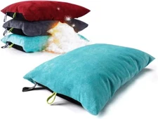 Down Filled Pillows for Camping/Travel Washable Soft Cover Camp Pillow for Ne...