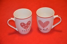 2 Tassen + Kaffee / Tee + Becher + Liebe + Herz + Love + Haus + Geschirr + NEU +