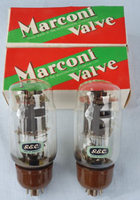 Matched Pair GEC KT66 with Clear Glass Brown Base Single Cup Getter Tested Good