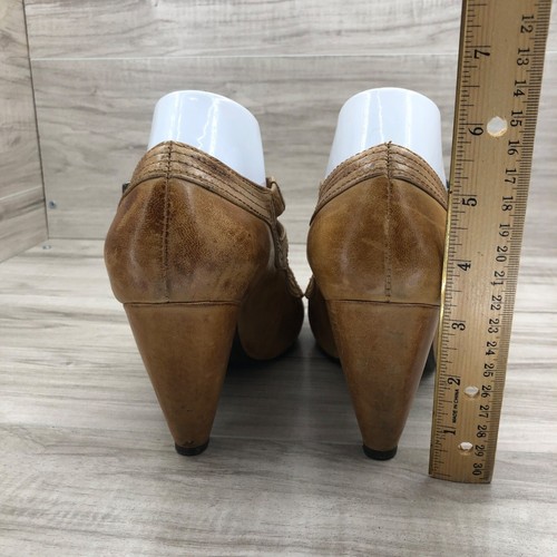Miz Mooz Heels Womens 8.5 Soho Brown Leather Buckle Strap Pump Shoes - Picture 10 of 14