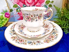 Paragon tea cup and saucer trio Meadowvale teacup floral England 1960s