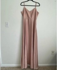 Show Me Your Mumu Faith Maxi Dress Gown In Rose Gold Luxe Satin Size Medium