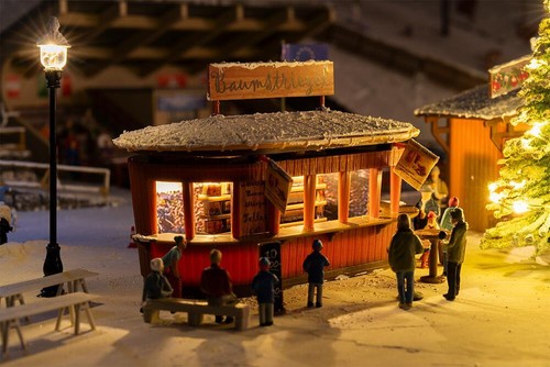 FALLER 134006 2 bancarelle mercatino di Natale con figure in movimento calibro 1:87 H0 # NUOVO - Foto 11 di 11