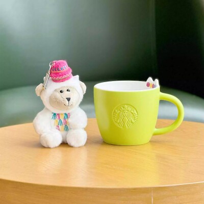 New China Starbucks 2024Summer Alpaca Paradise 12oz Ceramic Mug With Bear Widget