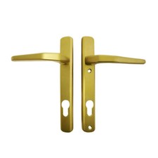 Avocet Lever/Lever Door Handles - Satin Gold 92pz 92mm Centre - uPVC/Composite