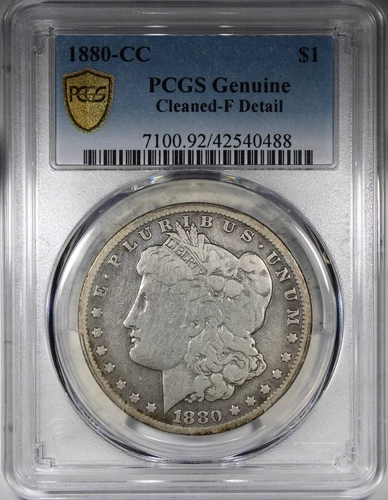 1880-CC Morgan Dollar PCGS FINE DETAILS Cleaned Coin KEY DATE $1