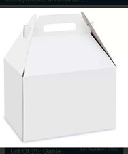 White Treat Boxes Large Gable Boxes 9.5x5x5 Inch Pack of 25 