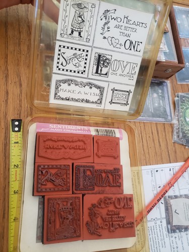 Juego de sellos de goma All Night Media vintage sentimientos - Imagen 3 de 4