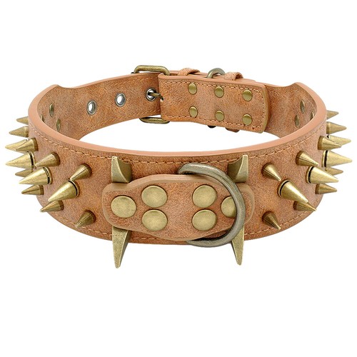 Sharp Spiked Studded Dog Leather Collar Cool Heavy Duty Adjustable S-XL Pitbull - Picture 22 of 27