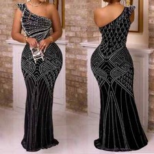 Elegant Party Dresses Wedding Rhinestones Prom Dress One Shoulder Crystal Gowns