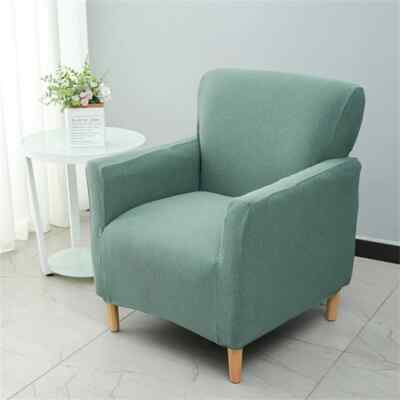 Solid Color Tub Club Armchair Cover Slipcovers Soft Single Small Chair  Covers
