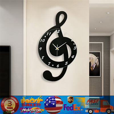 SilenceWallWatchClockMusicalNoteWallClockCreativeOfficeHomeDecorUSA