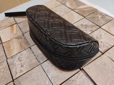 Oakley Sunglasses Case Only Black All Over Logo Zipper Soft Shell Leather Pouch