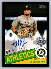 2020 Topps #85A-SB Seth Brown 1985 Topps 35th Anniversary Autographs Black #/199