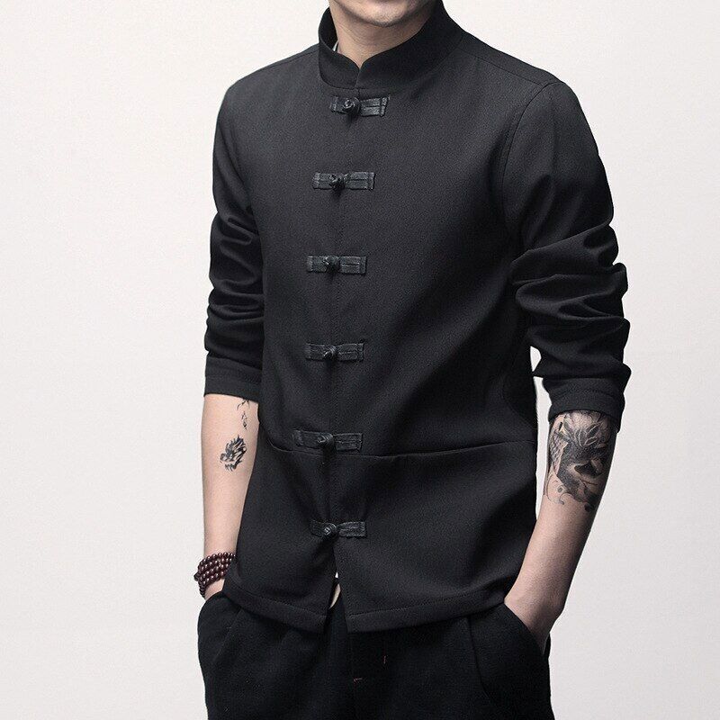 Mens Traditional Chinese Men Kung Fu Male Tops Jackets