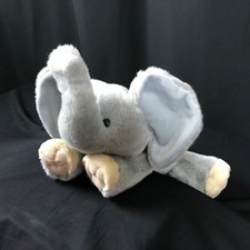 Commonwealth Elephant Plush 2000 Gray White Soft