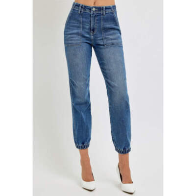 RISEN Full Size High Rise Ankle Jogger Jeans