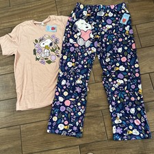 Peanuts Snoopy Woodstock Women's 2 Pc Pajama Lounge Sleep Set Pants XXL Shirt XL