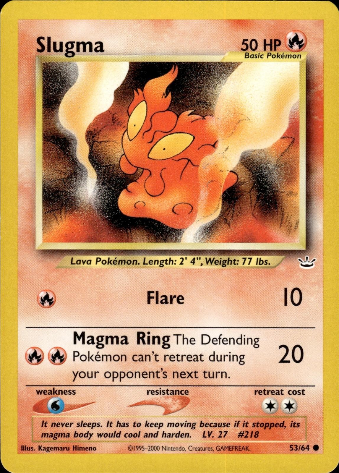 Pokemon Neo Revelation Common Slugma 53/64 - Near Mint (NM)