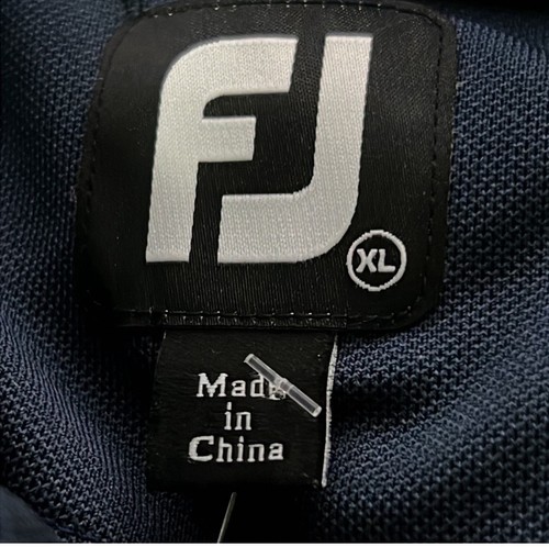 Footjoy Breton Stripe Stretch Pique Golf Polo Knit Collar Navy Sea Green XL FJ - Picture 5 of 5